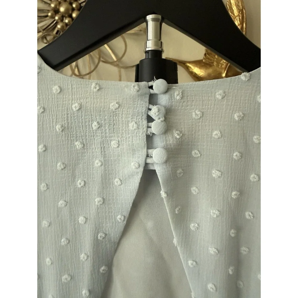Bardot Junior Blue Swiss Dot Tiered Ruffle Dress Girls Size 14 Wedding Party